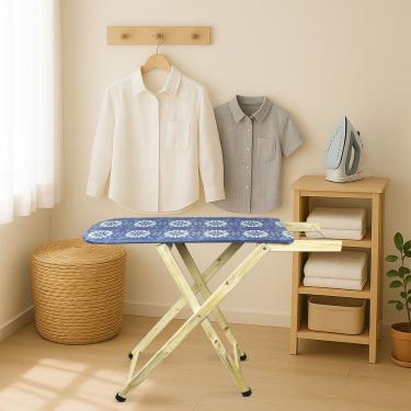 Imagem de Tábua De Passar Roupa Dobrável De Madeira Layla 2 Níveis Estampada G02 - D'rossi Azul