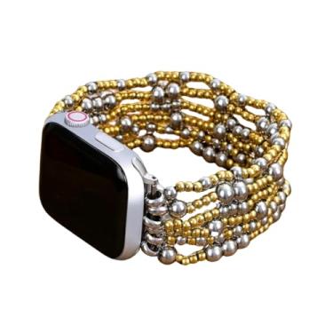 Imagem de Cape Diablo Pulseira feminina compatível com relógio Apple - pulseira de pedra preciosa feita à mão - 49 mm, 46 mm, 45 mm, 44 mm, 42 mm, 41 mm, 40 mm, 38 mm, pequeno, serve para pulsos de 14,5 a 16,8