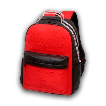 Imagem de Mochila Escolar Costas Coca Cola Patchwork Bordada