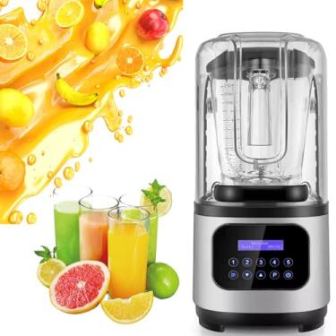 Imagem de Liquidificador Turbo Full de 1500 W com tampa à prova de som, painel sensível ao toque e copo de 2000 ml para smoothies, nozes, gelo e frutas