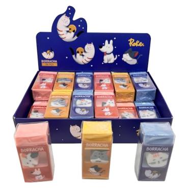 Imagem de Borracha Roke Cats Sortido Az/Rs/Lr caixa com 24 Un