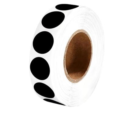 Imagem de 1000 adesivos redondos coloridos de 2,5 cm etiquetas de código pequeno para escritório, loja, quintal, venda, casa, sala de aula, marcação (preto, 2,5 cm)