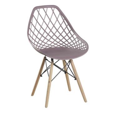 Imagem de Cadeira Cloe Base Madeira - Camurça