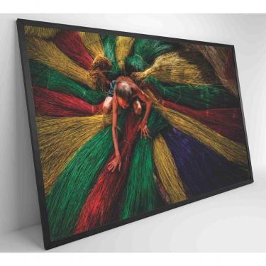 Imagem de Quadro Artesão Secando Tapetes Tradicionais Medidas 120x80 Cm Impressão Vidro Acrílico