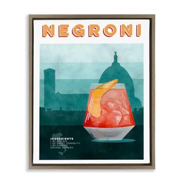 Imagem de Stupell Industries Arte de parede retrô Negroni & Architecture cinza flutuante em tela, design de Brett Blumenthal, 53 x 43 cm