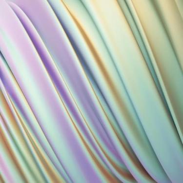 Imagem de Quadro Decorativo Abstrato Colorido de Ondas de Seda para Parede Arte Moderna 40x40cm