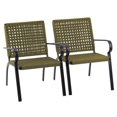 Imagem de 2 Poltrona Alumínio Corda Náutica Porto Rico Trama Original Rami