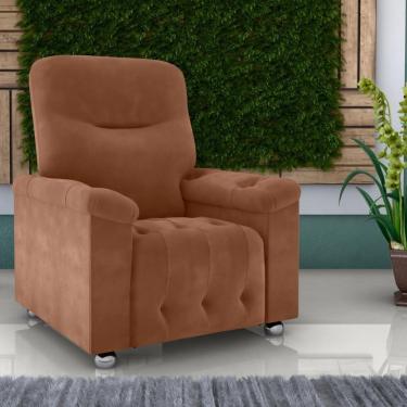 Imagem de Poltrona Reclinável Papai Bristol Veludo Cobre
