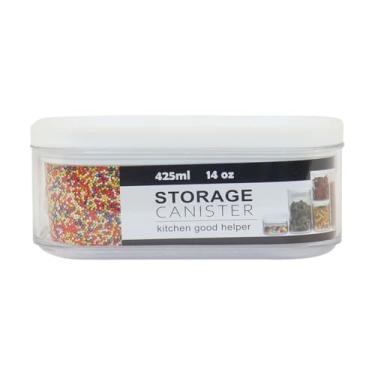 Imagem de Pote Hermético de Armazenamento para Cozinha, Plástico Transparente, 425ml/14oz, Tampa Vedante, Organizador de Alimentos