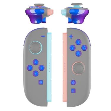 Imagem de eXtremeRate DIY Replacement Full Set Buttons for Joycon 2, Custom ABXY Direction Keys Dpad + - C Home Capture Release L R ZR ZL Trigger Buttons for Nintendo Switch 2 Controller - Chameleon Purple Blue