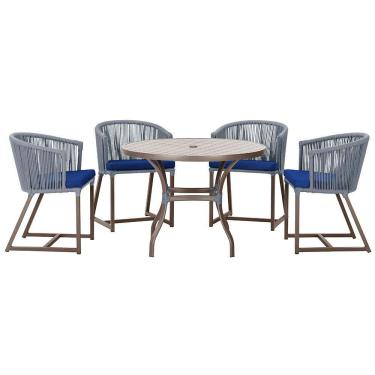 Imagem de Mesa Com 4 Cadeiras E Noronha Estofado 10 Trama  Prata