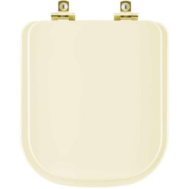 Imagem de Assento Sanitário Soft Close Misti Palha Para Vaso Icasa Com Ferragem Dourada