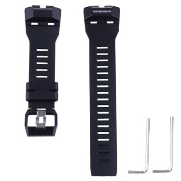 Imagem de Czjiaqh Pulseira masculina de resina compatível com Casio g shock GBD-100SM GBD-100 gbd-100 gbd-100 pulseira de borracha à prova d'água para esportes ao ar livre (preto)