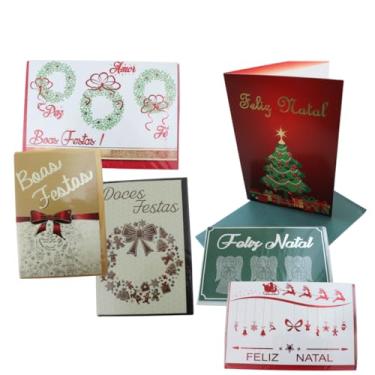 Imagem de Kit 10 Cartão de Feliz Natal e Próspero Ano novo 18x12cm