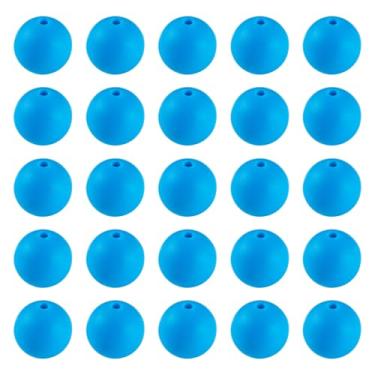 Imagem de 50 peças de contas redondas de silicone de 15 mm contas focais de borracha solta espaçador contas a granel para caneta faça você mesmo, chaveiro, pulseira, colar, joias, artesanato, azul, Dodger