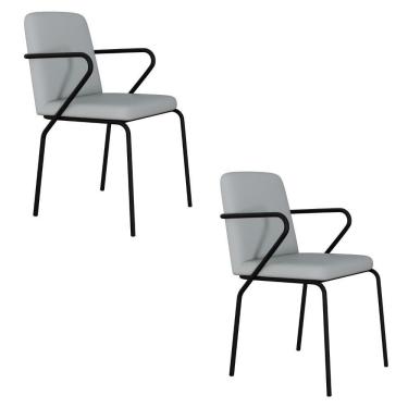 Imagem de Cadeira Bloom Fixa C-4 Pes C-braco 490x580x850 Mm C-2 Un Courino Saturno Off White Courino Saturno Off White