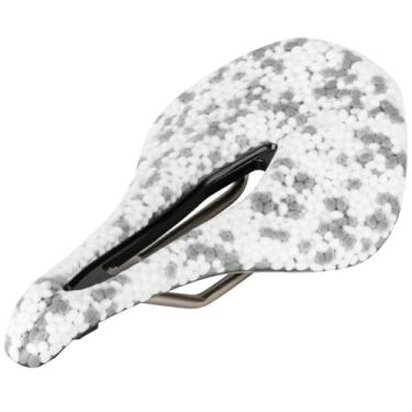 Imagem de Assento de selim de bicicleta confortável, materiais de nova tecnologia para bicicletas MTB, estrada, exercício, trekking, dobrável, híbridas e cruiser (branco + cinza)