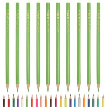 Imagem de PATIKIL Lápis de cor, grama, verde, lápis de desenho com núcleos à base de óleo, materiais de scrapbook, para adultos, livros de colorir, artistas, iniciantes, desenho, esboços, 10 peças