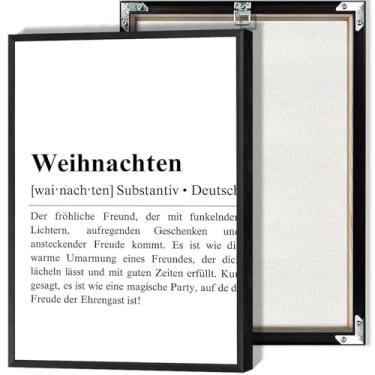 Imagem de Arte de parede em tela de definição de nome alemão de Natal impressões em preto e branco pôsteres divertidos exclusivos para decoração de parede de quarto de casa sala de aula 30,5 x 40,6 cm sem