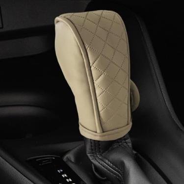 Imagem de Capa de alavanca de câmbio de marchas de carro, antiderrapante, respirável, protetor de manípulo automático, acessórios universais de decoração automotiva adequados para carro, SUV, caminhão (bege)