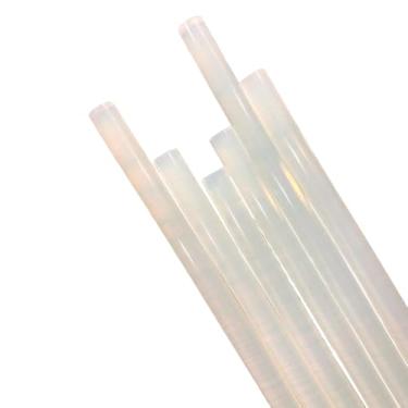 Imagem de Kit Bastão de Cola Quente 11mm, 6 Peças, Transparente, Alta Aderência, Secagem Rápida, Material Ecológico, Compatível com Pistolas Padrão, Dimensões 11 x 180 mm
