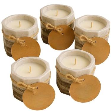 Imagem de Vela Aromática Lavanda Perfumada Artesanal Vegetal Vaso de Gesso Vasinho(5 Velas 35g (ESCOLHER NO CHAT))