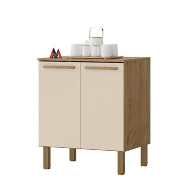 Imagem de Balcão De 2 Portas Cozinha Clarice Amêndoa Off White