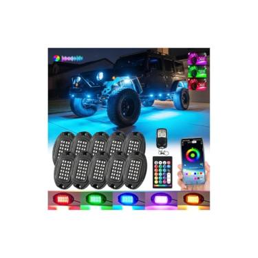 Imagem de Kit de luzes LED RGB de metal segmentado com controle remoto APP/RF, luzes iluminadas à prova d'água, multicoloridas, 12 V, alumínio para caminhões, Jeep ATV UTV, carrinho de golfe off-road
