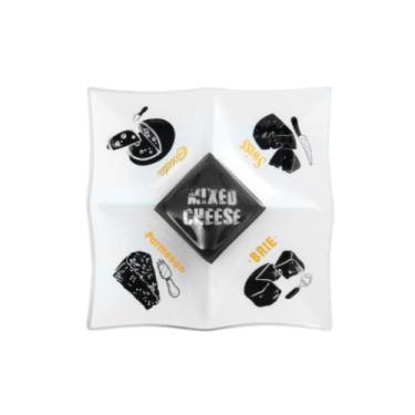 Imagem de Petisqueira Mixed Cheese Queijo Com 5 Divisórias Em Vidro - Loja Coisa