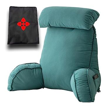 Imagem de Almofada de leitura, almofada de descanso de cama, almofada de suporte lombar com capa removível, almofada traseira, para braço traseiro, sofá de mulher grávida, descanso de 75 × 40 × 58 cm e bolsa