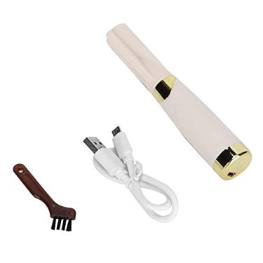 Imagem de Modelador de cílios aquecido, usb, recarregável, elétrico, ferramenta de ondulação para cílios naturais de longa duração, material abs, tamanho mini portátil (Branca)