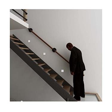 Imagem de Corrimãos de escada antiderrapantes de madeira maciça de madeira natural, uso doméstico contra a parede, grades internas do sótão para idosos, hastes de suporte de corredor (tamanho: 600 m)