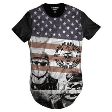 Imagem de Camiseta Di Nuevo Longline Jax Teller Sons of Anarchy Redwood 1967 Masculina-Masculino