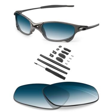 Imagem de BlazerBuck — Kit de lentes e meias polarizadas antissal para Oakley Juliet, Blue Gradient Polarized, 0