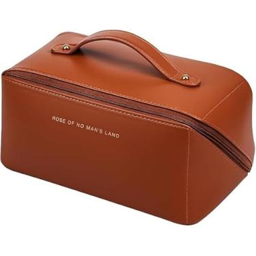 Imagem de Necessaire Feminina Grande para Viagem e Uso Diário – Frasqueira Bolsa de Maquiagem, Organizadora Multiuso Premium (MARROM)