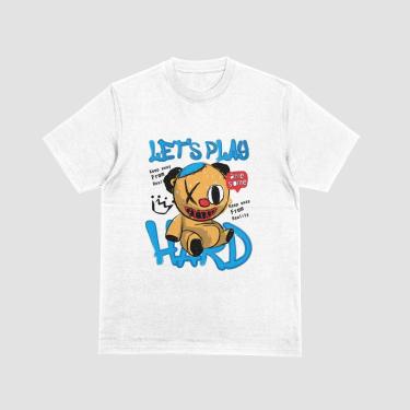 Imagem de Camiseta Casual Masculina Moderna Urso Hard Malha Leve Algodão do P ao G1-Masculino