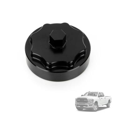 Imagem de Tampa da carcaça do filtro de combustível 68065612AA, substituição de tarugo de alumínio para Ram 2500 3500 4500 5500 6,7L Cummins, caminhonete Dodge Ram (preta)