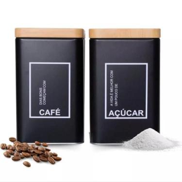 Imagem de Kit 2 Porta Mantimentos Pote Grande Café e Açucar Decoração - BGB, Pre