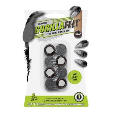 Imagem de GorillaFelt Protetores de chão para cadeira/deslizamento de feltro, almofadas de feltro para móveis de feltro com garantia de permanência, deslizantes redondos, 3/4 Inch