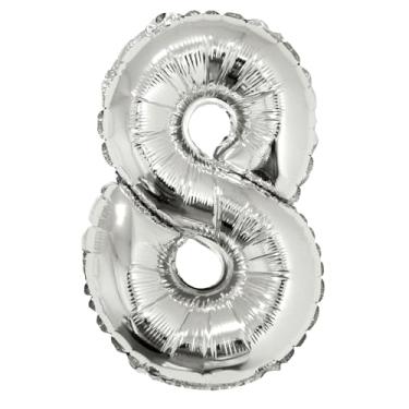 Imagem de Silver Plastic - Balao Metalizado N8 Com Canudo 16 Prateado Silver Plastic Qpp08