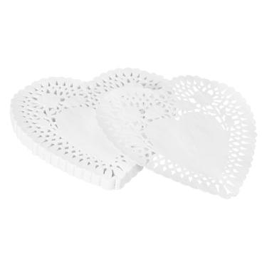 Imagem de YELARXI Doilies de papel, papel de coração, toalha de renda, descartáveis, utensílios de mesa modernos, decorativos a granel – Adequado para bolos/sobremesas/alimentos fritos grelhados assados) 15 cm