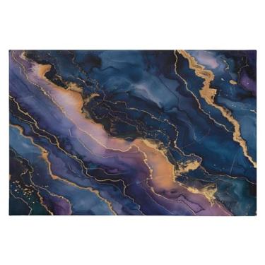 Imagem de CEBUGI Tapete de área 60 x 90 cm, macio, lavável, antiderrapante, com revestimento de borracha, textura de mármore, para sala de estar, quarto, decoração de casa