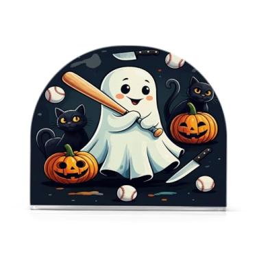 Imagem de Wassud Suporte de guardanapo acrílico para taco de beisebol fantasma, dispensador de guardanapo de papel moderno em forma de U para mesa, cozinha, sala de jantar, bancada 1 peça (comporta 50-60