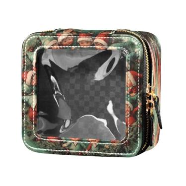 Imagem de Burbuja Gnomos de Natal infantil bolsa de cosméticos transparente bolsa de maquiagem bolsa organizadora de higiene pessoal portátil com zíper e janela para mulheres
