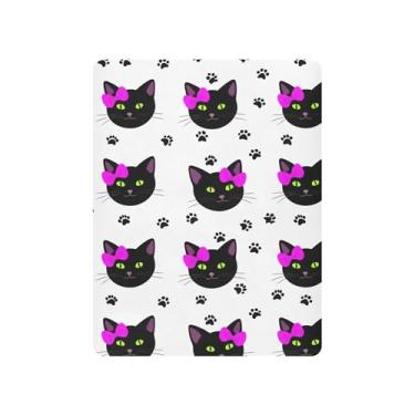 Imagem de Burbuja Lençol de berço para meninas e meninos, estampa de pata de gato preto, macio, respirável, lençol para berço padrão e colchões, 68 x 99 cm