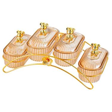 Imagem de Ｂｅｓｇａ Prato de frutas, porta-petiscos, grande capacidade, versátil, para servir, bandejas, travessas e armazenar alimentos, Âmbar