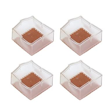 Imagem de HEEPDD 8 Peças de Tampas de Cadeira de Silicone Almofadas para Pés de Mesa, Capas Quadradas Transparentes Antiderrapantes para Pernas, Protegem Pisos e Móveis contra Danos