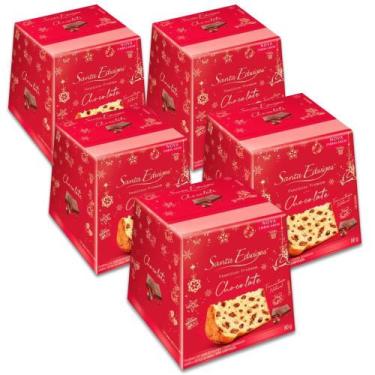 Imagem de Mini Panettone Gotas de Chocolate Santa Edwiges Kit 5un 80g - 11747, S
