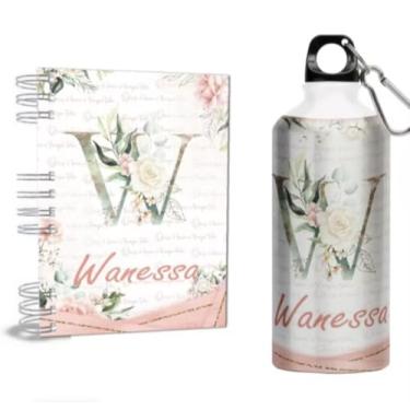 Imagem de Agenda 2026 + Garrafa - Personalizada com Nome - Alumínio - Alfabeto - Capa Dura Holográfica (Na compra colocar o nome na frente do remetente) (W)