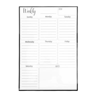 Imagem de Fockety Quadro branco semanal para geladeira, calendário magnético apagável e reutilizável para geladeira, quadro branco semanal para casa, escritório, material escolar